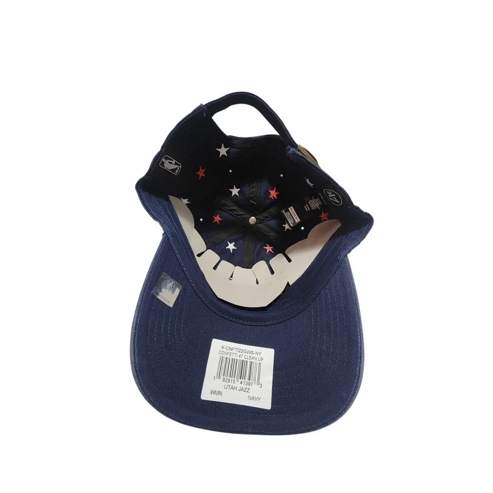 '47‎ Brand Clean Up Utah Jazz Confetti Stars Womens Adjustable Hat Cap Navy NEW
